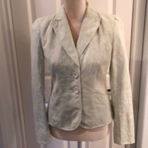 Ann Taylor blazer very pale green floral